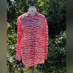 KikiSol long sleeve cotton button down shirt /  coverup - size M